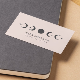 Carte De Visite moniteur de yoga Moon Phases rose vif