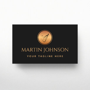 Carte De Visite Moniteur professionnel Pilates Gold & Black Logo