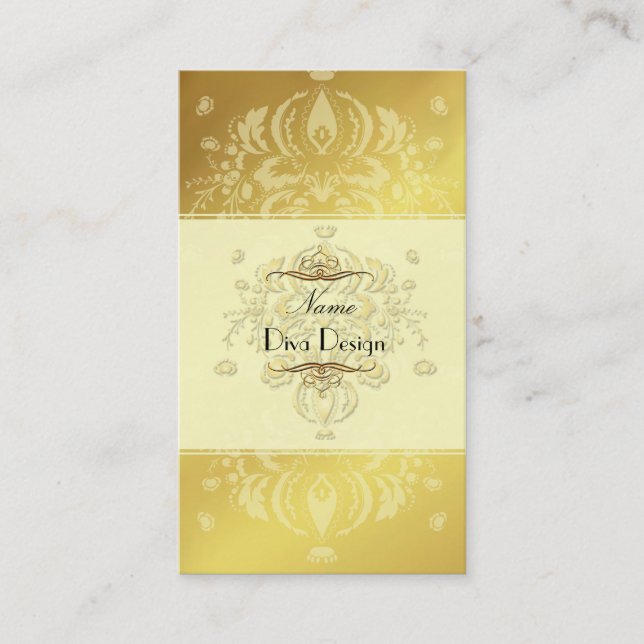 Carte De Visite Monnaie d'or Damask BusinessCard (Devant)
