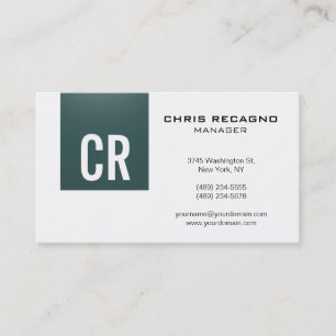 Carte de visite monochrome grise tendance avec mon