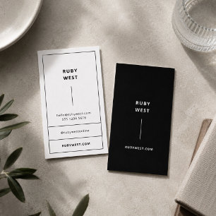 Carte De Visite Monochrome Modern Minimalist Black and White