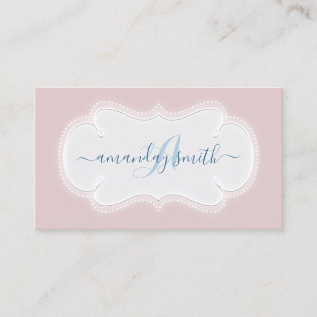 Carte De Visite Monogram Baby Sitter Nursery Home Services (Devant)