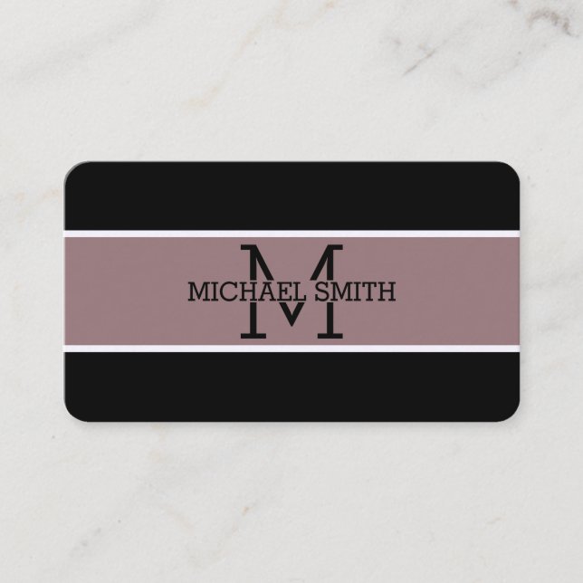 Carte De Visite Monogram Bazaar professionnel moderne (Devant)