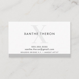 Carte De Visite MONOGRAM élégant moderne minimaliste cool gris gri