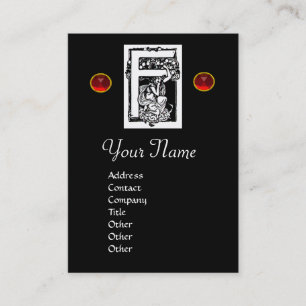 CARTE DE VISITE MONOGRAM F, RUBY