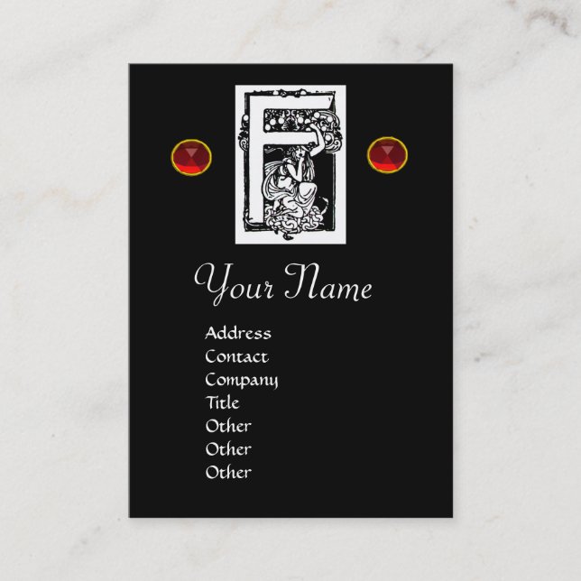 CARTE DE VISITE MONOGRAM F, RUBY (Devant)