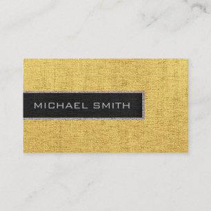 Carte De Visite Monogram Gold Burlap Russe Jute