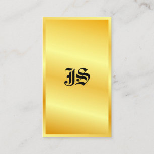 Carte De Visite Monogram Gold Look Classic Style Modèle de texte