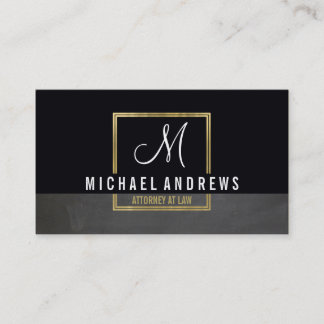 Carte De Visite MONOGRAM LOGO moderne boîte en or intelligent noir