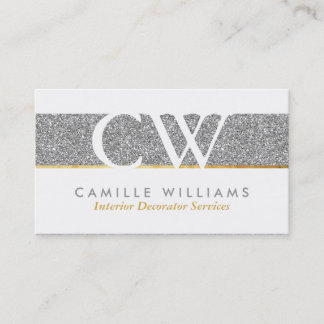 Carte De Visite MONOGRAM LOGO smart glamour audacieux parties scin