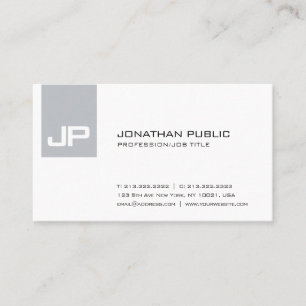 Carte De Visite Monogram Plain Chic Simple Moderne Sophistiqué