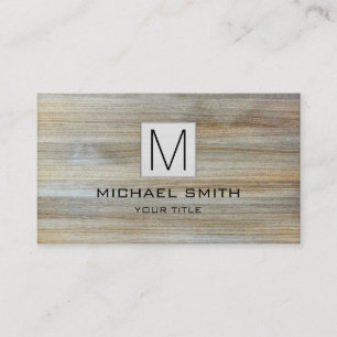 Carte De Visite Monogram Professional Élégant Moderne Bois #2