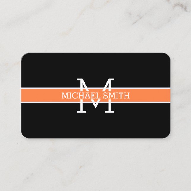 Carte De Visite Monogram Professional Mango Tango Ligne Horizontal (Devant)