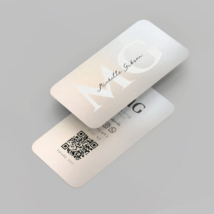 Carte De Visite Monogram Professional Silver Gold Marketing