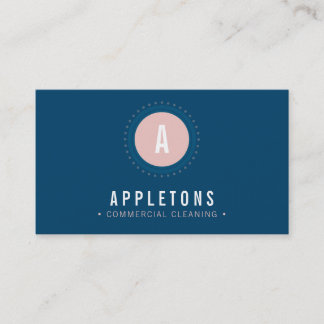 Carte De Visite MONOGRAM SPOT moderne minimaliste audacieux marine