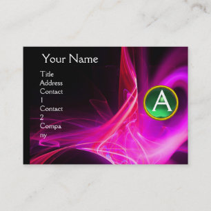 Carte De Visite MONOGRAM SWIRLGEM Vibrant noir rose violet vert