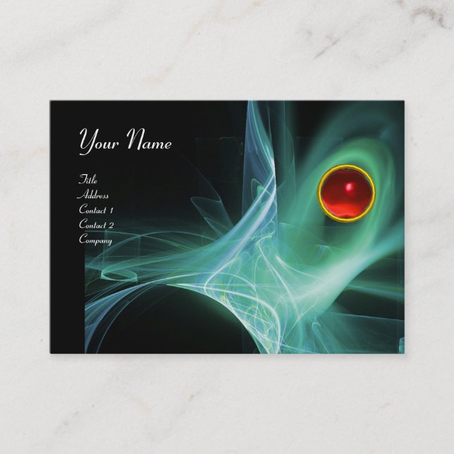 Carte De Visite MONOGRAM SWIRLGEM Vibrant noir vert gris (Devant)