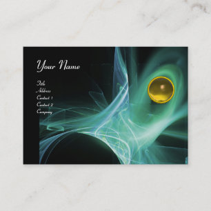 Carte De Visite MONOGRAM SWIRLGEM Vibrant noir vert gris