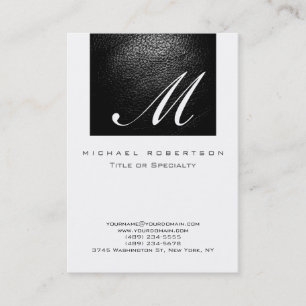 Carte de visite Monogram White Leather Stripe Chub
