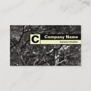 Carte De Visite Monogramme à bordure étiquetée - Branches japonais