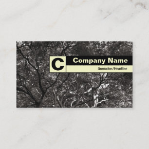 Carte De Visite Monogramme à bordure étiquetée - Branches japonais