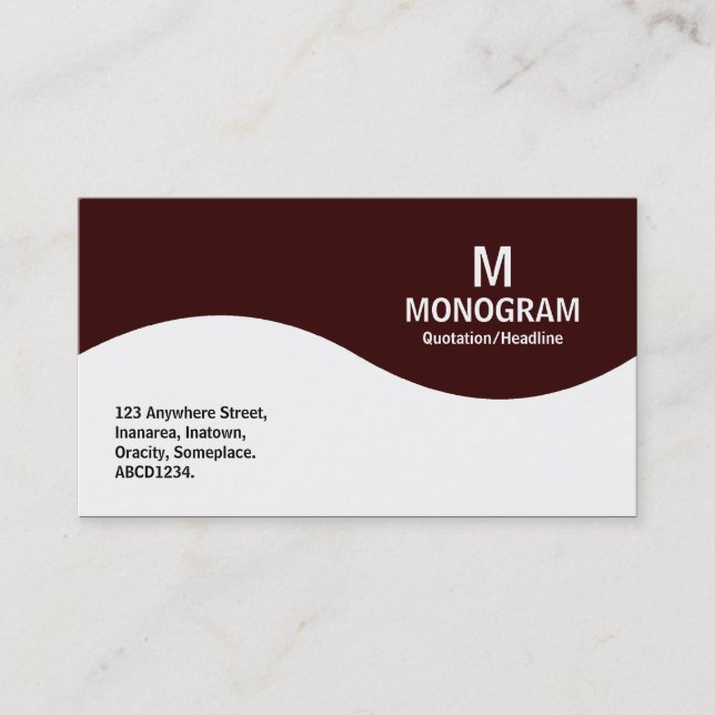 Carte De Visite Monogramme à demi onde - brun foncé 330000 (Devant)