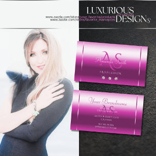 Carte De Visite Monogramme à étincelles rose Lilac