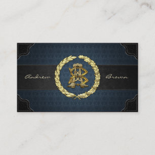Carte De Visite Monogramme AB & BA [Gold+Fabric]