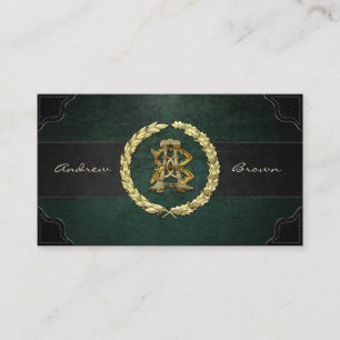 Carte De Visite Monogramme AB & BA [Or+Cuir]