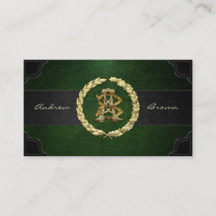 Carte De Visite Monogramme AB & BA [Or+Cuir]