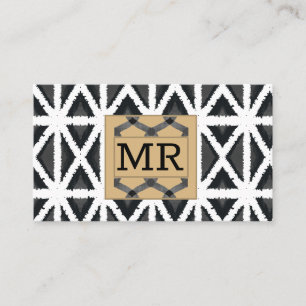 Carte De Visite Monogramme Abstrait moderne