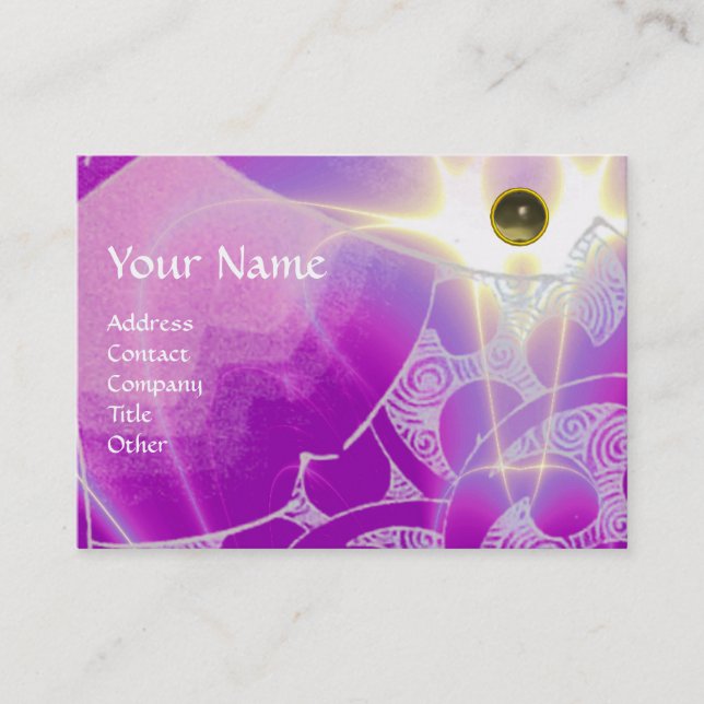 Carte De Visite MONOGRAMME AGATE, gris violet clair (Devant)