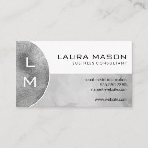 Carte De Visite Monogramme   Argent brossé