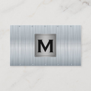 Carte De Visite Monogramme Arrière - plan métallique