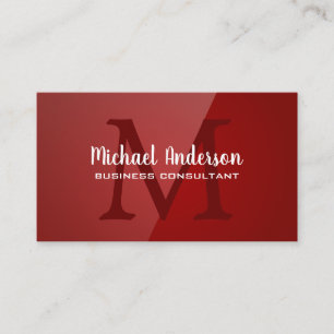 Carte De Visite Monogramme Arrière - plan Red Gloss