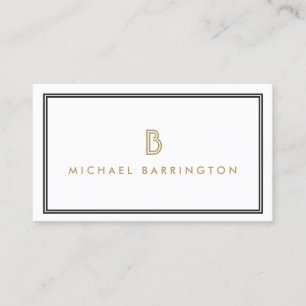 CARTE DE VISITE MONOGRAMME ART DÉCO CLASSIQUE LOGO INITIAL