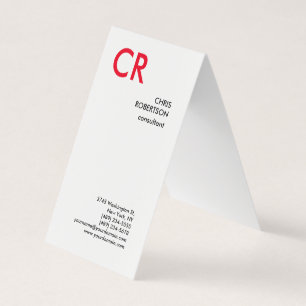 Carte De Visite Monogramme artistique Noir Blanc Rouge