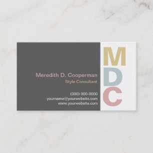 Carte De Visite Monogramme audacieux coloré