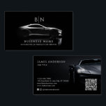 Carte De Visite Monogramme auto/auto moderne QR Code & médias soci<br><div class="desc">Ce design carte de visite élégant et moderne est parfait pour les professionnels de l'automobile, les concessionnaires de voitures de luxe ou les amateurs de véhicules de haute performance. Doté d'un arrière - plan noir frappant et d'une silhouette de voiture de sport à contraste élevé, ce design respire le raffinement...</div>