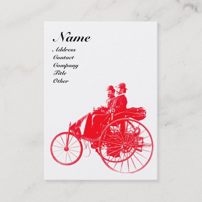 Carte De Visite MONOGRAMME AUTOMOGRAMME AUTO REPARATION Blanc Roug (Devant)