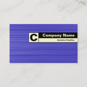 Carte De Visite Monogramme avec contour étiqueté - Bleu brossé