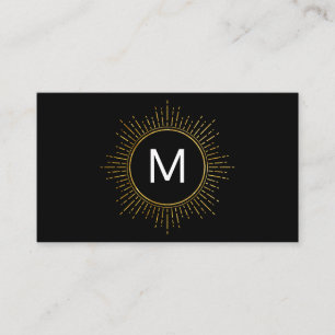 Carte De Visite Monogramme avec éléments Faux Gold Illuminés