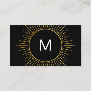 Carte De Visite Monogramme avec éléments Faux Gold Illuminés