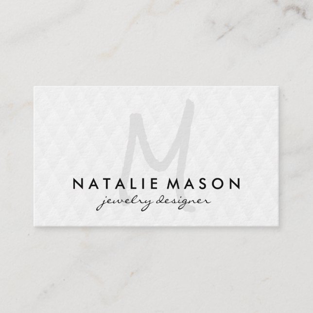 Carte De Visite Monogramme avec Motif Lux Diamond (Devant)