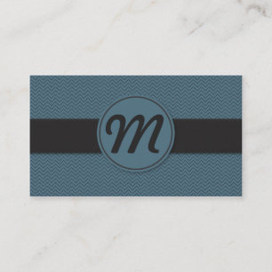 Carte De Visite Monogramme avec texture (bleu)
