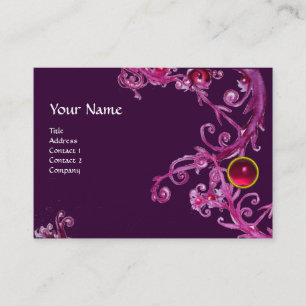 Carte De Visite MONOGRAMME BAROQUE FLORENTINE GEM rose