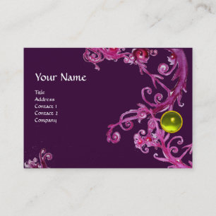 CARTE DE VISITE MONOGRAMME BAROQUE FLORENTINE JAUNE