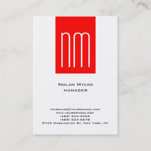 Carte De Visite Monogramme blanc blanc simple et simple