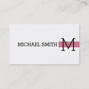 Carte De Visite Monogramme Blanc clair et moderne Charme