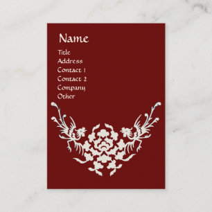 Carte De Visite MONOGRAMME BLANC GRIFFINS rouge noir